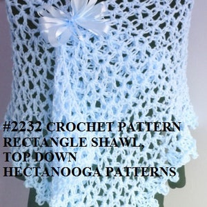 Easy CROCHET SHAWL PATTERN, Top Down Rectangle, Easy shawl, Prayer Shawl, Crochet for women, 2232yt image 2