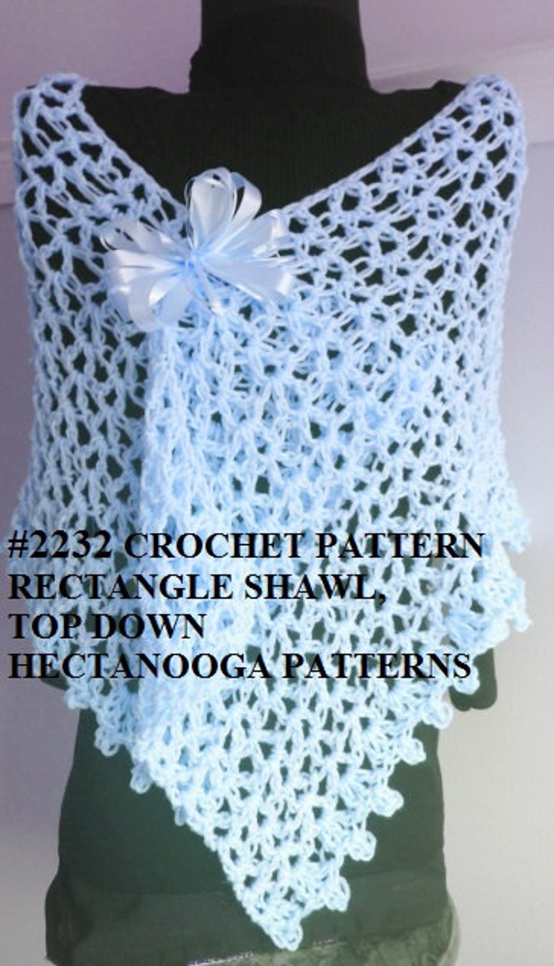 Easy CROCHET SHAWL PATTERN, Top Down Rectangle, Easy shawl, Prayer Shawl, Crochet for women, 2232yt image 2