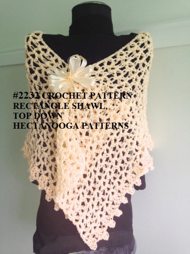 Easy CROCHET SHAWL PATTERN, Top Down Rectangle, Easy shawl, Prayer Shawl, Crochet for women, 2232yt image 5