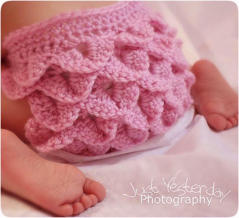 Baby CROCHET PATTERNs Diaper Cover , 416, Crocodile Stitch, tushie cover, nappy cover... newborn to 12 months image 2