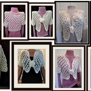 Easy Crochet PATTERN, Angelina Shrug, crochet pattern for women, kids, Chest 30-60 inch, circular vest,998, teen, plus size, clothing image 4