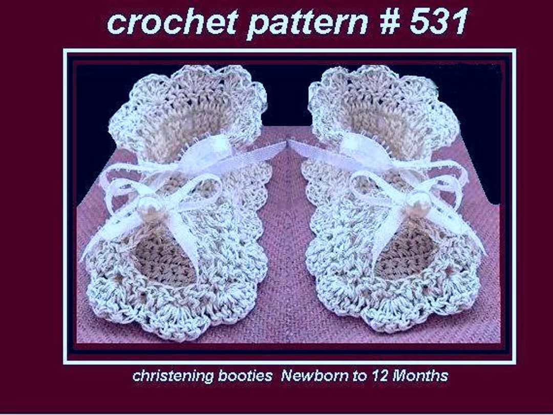 BABY BOOTIES Crochet Patterns Baby Christening Shoes Baby Etsy