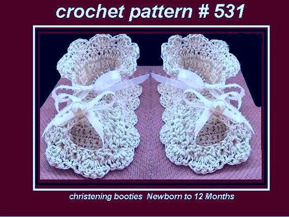 crochet baby christening shoes pattern