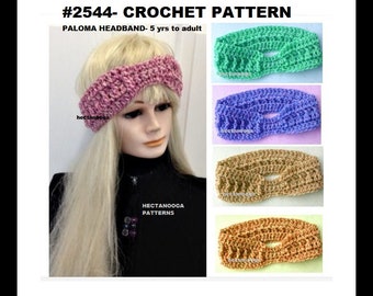 SERRE-TÊTE MOTIF AU CROCHET, cache-tête facile, serre-tête Paloma, de 5 ans à adulte, accessoires d'hiver, femme et fille, # 2544