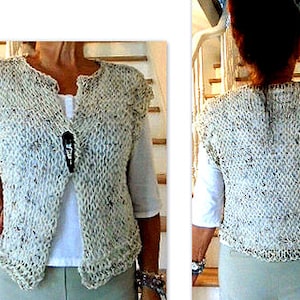 KNITTING PATTERN, SHRUG, Instant download pattern, Size S to 3XL, Light open weave airy knitted shrug - #822 - Easy Summer shrug vest