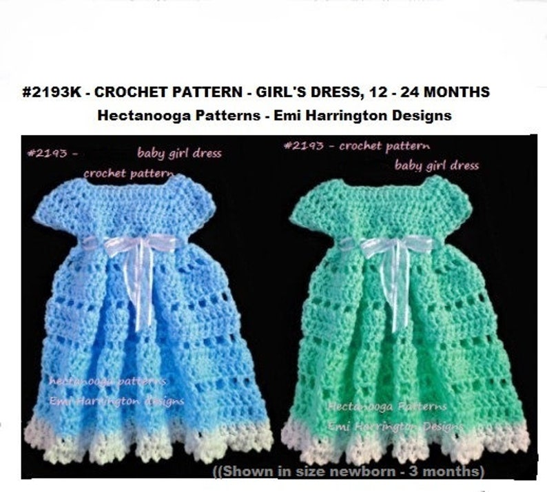 Easy Crochet Pattern Baby Girl Crochet Dress 1 2 Yrs Etsy