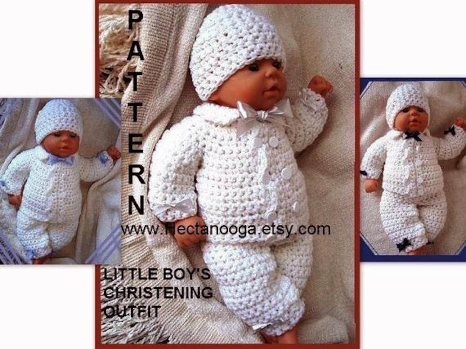 Crochet Pattern Boy Baby Christening Outfit 226 Double | Etsy