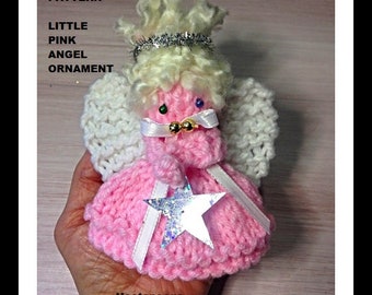 KNIT ANGEL ORNAMENT, knitting patterns for Christmas, Holiday home decor, hanging or standing ornament, #2868