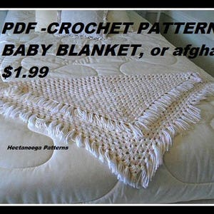 CROCHET PATTERN, Baby Blanket, Bed Throw, Bath Mat, Chair Throw, Shawl, Floor mat, afghan- # 995