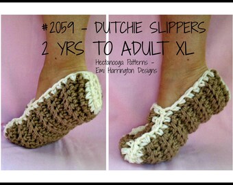 Easy crochet slipper pattern, Unisex slippers, worked flat, easy pattern, child, men, women, boys, girls, adults, #2059