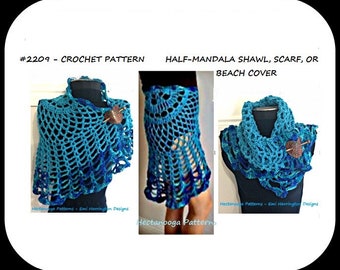 Crochet Shawl Pattern, Crochet Beach Skirt, Wrap around skirt, Small to XLarge, Easy wrap pattern, women's clothing, #2209