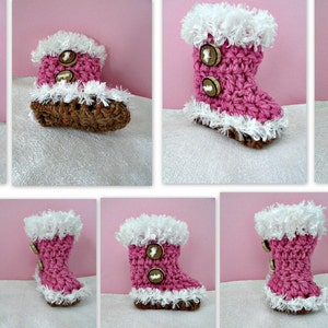 Fluff Cuff baby booties crochet pattern, num. 921, newborn to 12 months, sell your finished booties, instant digital downloads image 5