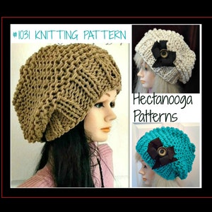 KNITTING PATTERN, Knit hat pattern, hat knitting pattern, knitting pattern hat, women's hat, girl's hat, teen's hat, chunky slouchy hat 1031