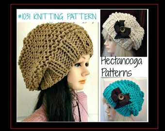 KNITTING PATTERN, Knit hat pattern, hat knitting pattern, knitting pattern hat, women's hat, girl's hat, teen's hat, chunky slouchy hat 1031