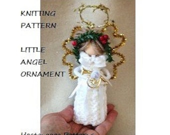 knitting patterns, ANGEL CHRISTMAS ORNAMENT, hanging tree ornament, free standing, Holiday Decor, Home decor, #2764, Christian ornament