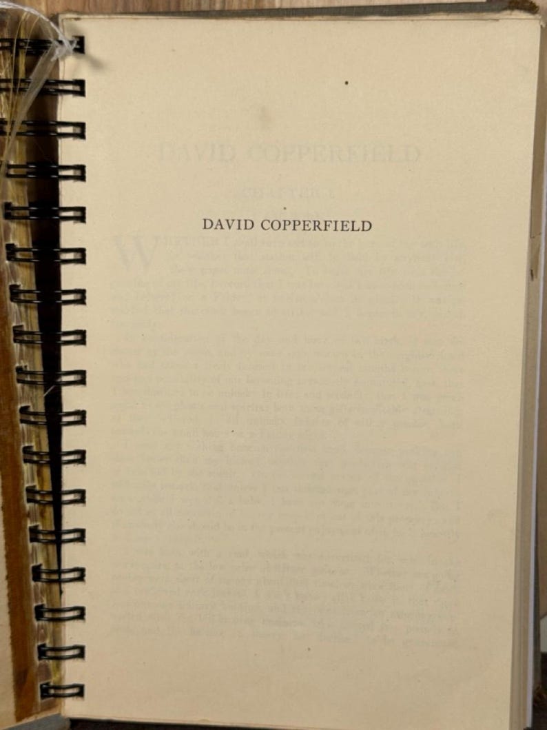 Journal Book David Copperfield vintage Etsy