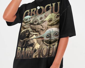 Limited Grogu babyuniseks shirt, Grogu baby Y2k-shirt, Grogu baby oversized retro bootleg T-shirt, Grogu babyshirt bootleg, grappig Grogu babyshirt