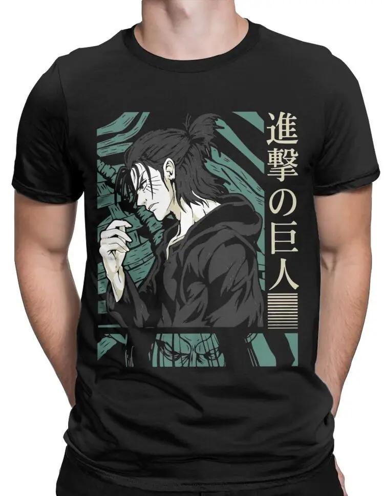 Humorous Humanity's Last Hope Eren Jeager Yeager AOT Anime Shirt, Men Cotton Shirts, Short Sleeve Tee Shirt Plus Size, Attack On Titan Shirt