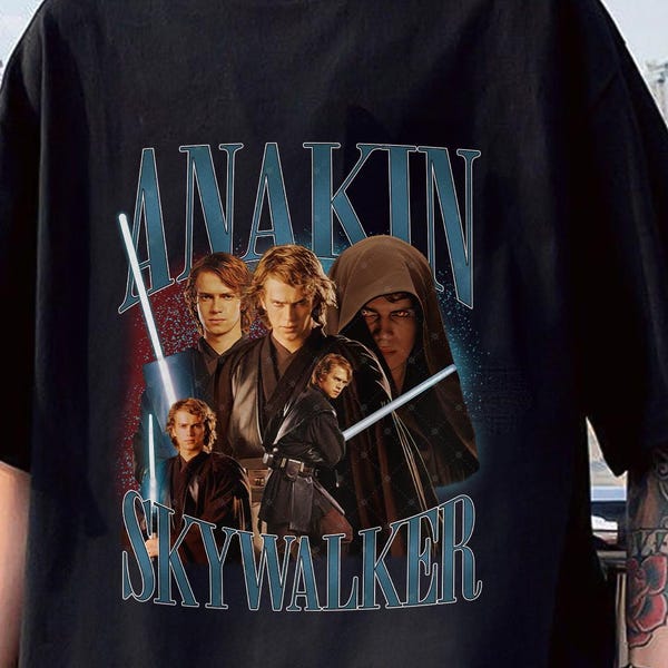 Limited Anakin Skywalker Shirt,Vintage Anakin Skywalker 90s Shirt,Anakin Skywalker Graphic Y2k Clothing,Retro Anakin Skywalker Shirt For Fan