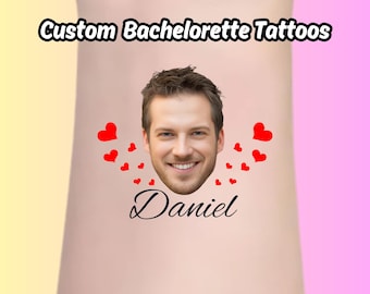 Bachelorette Party Tattoos | Custom Temporary Tattoos | Hens Party | Groom Face Tattoo | Personalized Party Favor | Bach Party | Hens Games
