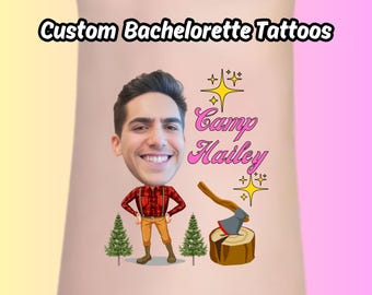 Personalized Bachelorette Party Tattoos with Grooms Face Favors, Hen party tattoos, bachelorette favors,wedding party tattoos,gift for bride