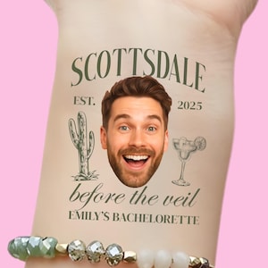 Scottsdale Before the Veil Bachelorette Party Temporary Tattoos, Custom Bachelorette tattoos, Personalized Bachelorette Favors, Desert Bach