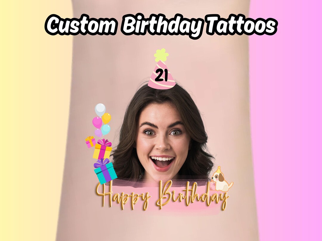 Custom Face Tattoos Birthday Tattoos Custom Temporary Tattoos party Custom face tattoos birthday tattoos custom temporary tattoos party