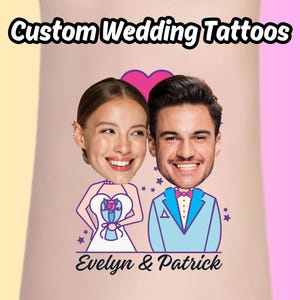 Personalized Wedding Temporary Tattoos, Wedding Party Favor, Best Gift For Couple,Wedding Tattoo Funny,custom wedding gift,Best wedding idea