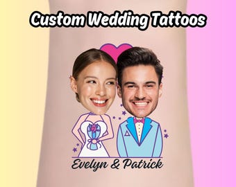 Personalized Wedding Temporary Tattoos, Wedding Party Favor, Best Gift For Couple,Wedding Tattoo Funny,custom wedding gift,Best wedding idea