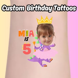 birthday boy tattoo, birthday girl tattoo, temporary tattoo birthday, birthday face tattoo, ballerina tattoo, children birthday tattoo, gift