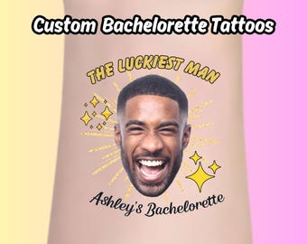 Bachelorette Tattoos, Groom Face Tattoo, Party Favors, Custom Temporary Tattoo, Bachelorette Party Favor, Personalized Tattoo, Wedding Favor