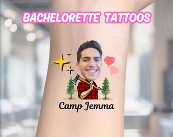 Bachelorette Tattoos, Groom Face Tattoo, Party Favors, Custom Temporary Tattoo, Bachelorette Party Favor, Personalized Tattoo, Wedding Favor