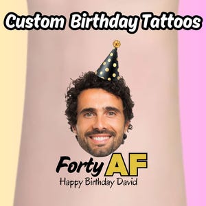 40th Birthday Temporary Tattoo, Party tattoos, personalised tattoos, talk thirty to me, 50 and fabulous, cheers to 40 years, custom tattoos
