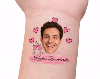 Custom Groom Face Temporary Tattoos, Bachelorette Party Favors