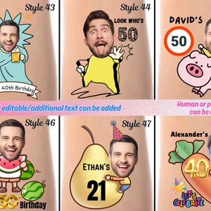 Peut inclure: Dix mod&egrave;les diff&eacute;rents de props de photomaton &agrave; &eacute;change de visage personnalis&eacute;s. Chaque mod&egrave;le pr&eacute;sente un personnage de dessin anim&eacute; avec un espace pour ins&eacute;rer une photo. Les mod&egrave;les incluent la Statue de la Libert&eacute;, un cochon, une poire, une past&egrave;que et une carotte. Le texte sur les mod&egrave;les est modifiable et peut &ecirc;tre personnalis&eacute;.