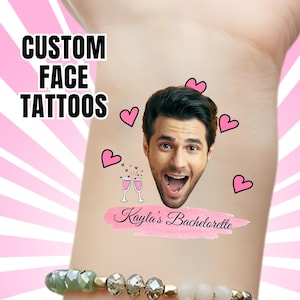 Bachelorette tattoos, Bachelorette party favors, Groom face tattoos, Hens party, Custom temporary tattoo, funny party favors, Bridal shower
