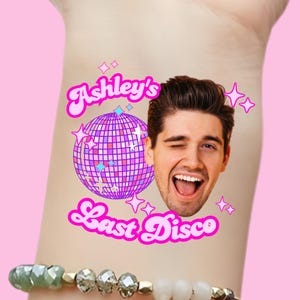 Last Disco Bachelorette Party Tattoos, Bachelorette Party Favors, Disco Cowgirl Bachelorette, Disco Ball Theme, Bachelorette Party Decor