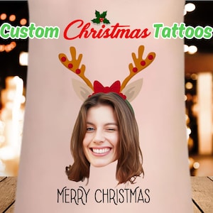 2024 Custom Christmas Temporary Tattoos | Unique Holiday Favors for Kids and Adults | Great for Parties, Stocking Fillers & Gift Bags