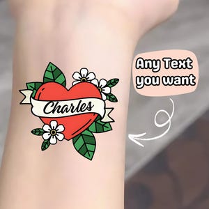 Custom Heart Text Tattoo, custom name tattoo, Phrase tattoo, Custom Logo tattoo, Quote tattoo idea, Personlized tattoo, Event tattoos