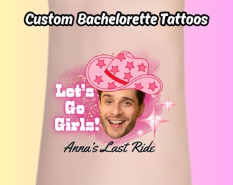 Bachelorette Tattoos, Custom Tattoos, Groom Face Tattoo, Party Tattoos, Bachelorette Party Favor, Custom Temporary Tattoo, Wedding Favor