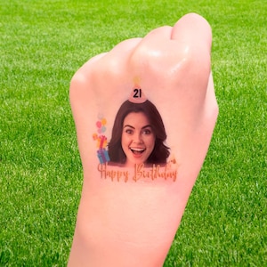 Birthday Face Tattoos | Unique Party Accessories | Custom Temporary Tattoos for 21st, 30th,40th,50th birthday | Unique birthday gift ideas