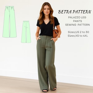 Naaipatroon Palazzo-broek: loszittende broek (A4, A0, US Letter)