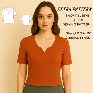 Naaipatroon T-shirt met korte mouwen: damestop (pdf-patroon)