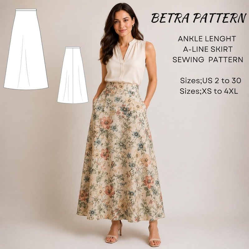 Long Modest Skirt Pattern - Etsy