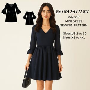 Chiffon Mini Dress Long Sleeve - Etsy