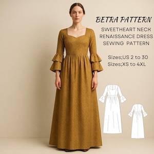 Renaissance Dress Sewing Pattern: Medieval, Victorian, Cosplay (A4, US Letter) (PDF Pattern)