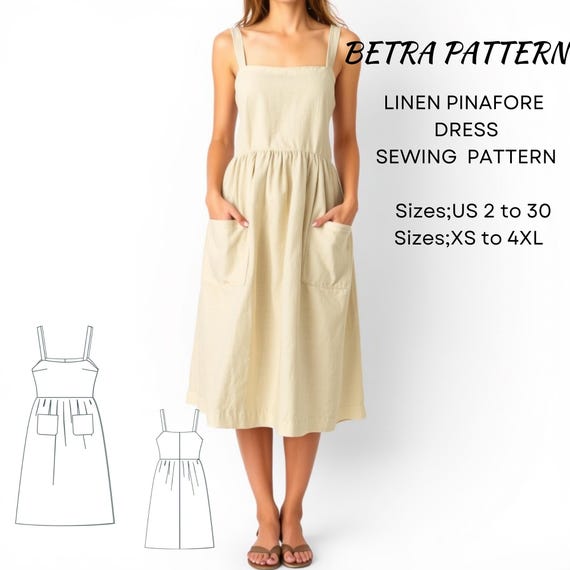 chinese dress ladies Pinafore Linen Dress Roatan in Brown Windowpane main image 1