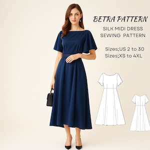 Seidenkleid Schnittmuster: Satin Ballkleid Abendgarderobe (PDF)