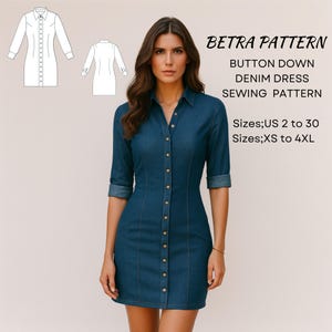 Schnittmuster für Minikleid, Minikleid, lange Ärmel (PDF)