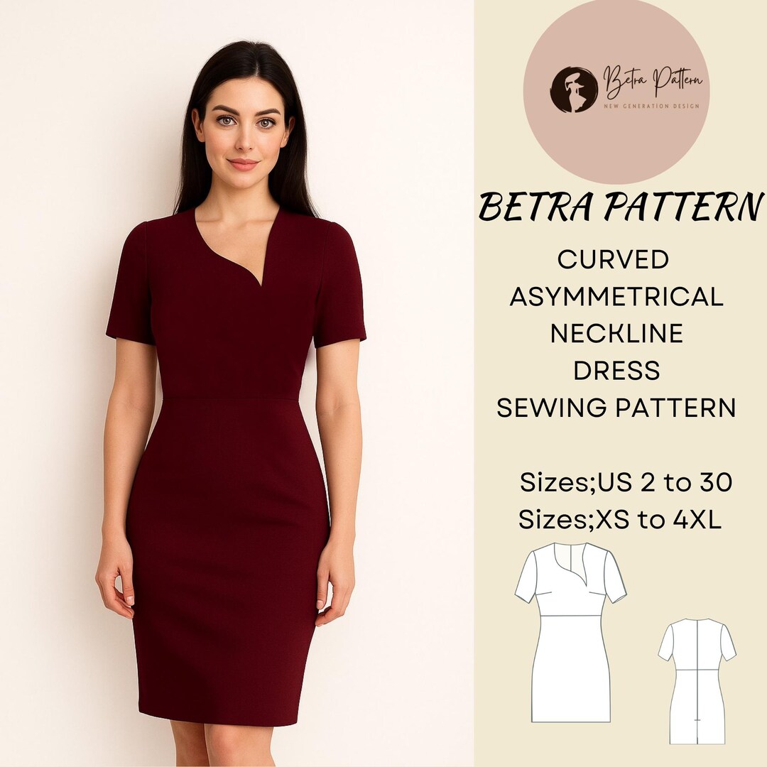Asymmetrical Neckline Dress Sewing Pattern, Cottagecore, Ball Gown (A4-US  Letter) - Etsy Israel